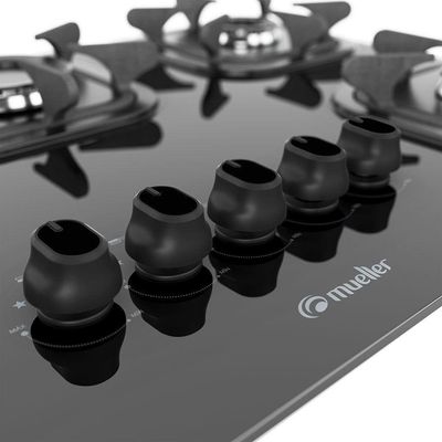 Cooktop G4 Mueller 5 Bocas a Gás Vidro Temperado Preto Bivolt