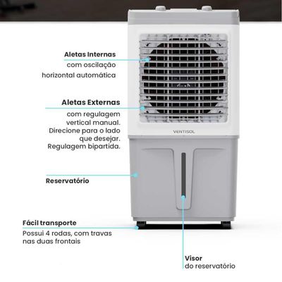 Climatizador 150w 60 Litros Clin60 Pro Cinza 220v - Ventisol