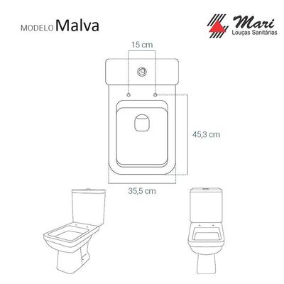 Tampa De Vaso Sanitario Malva Branco Para Bacia Mari