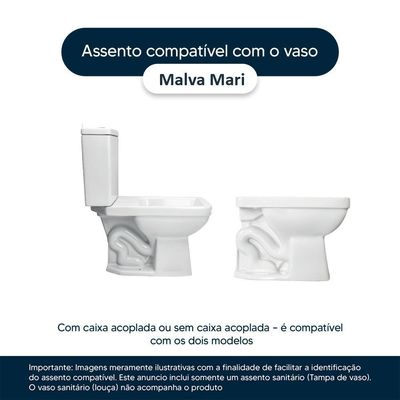 Tampa De Vaso Sanitario Malva Branco Para Bacia Mari