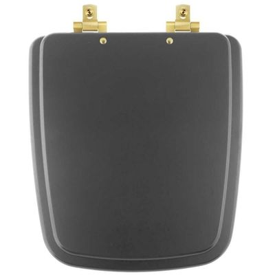 Tampa De Vaso Com Fechamento Lento Boss Onix (preto Fosco) Para Louça Incepa Com Ferragem Dourada