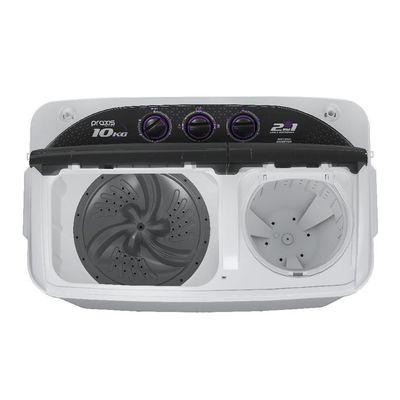 Máquina De Lavar Twin Tub Praxis 10kg 2 Em 1 Lava E Centrifuga Branca 220V