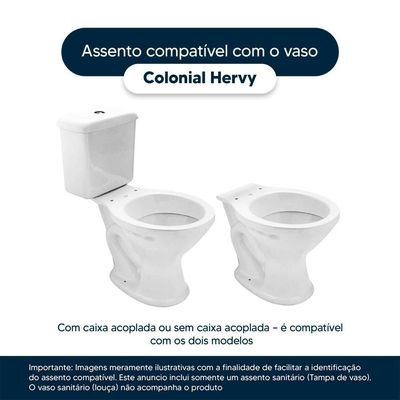 Tampa De Vaso Sanitário Decorado Colonial Branco Para Bacia Hervy