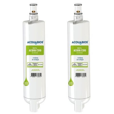 Kit 2 Refil Acqua Filtro Purificador de Água Elétrico CS10 Ultrafiltração Consul Facilite Acquabios