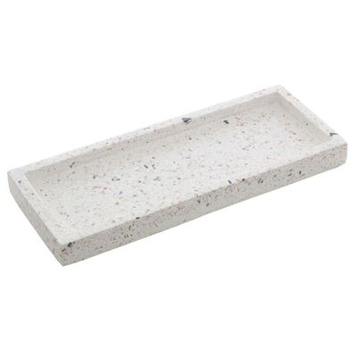 Conjunto 5 Bandejas de Mármore Terrazzo Lyor Retangular 25x1 Branco