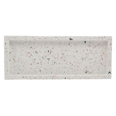 Conjunto 5 Bandejas de Mármore Terrazzo Lyor Retangular 25x1 Branco