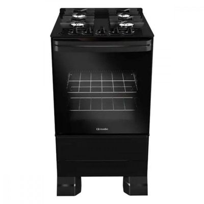 Fogão Mueller 4 Bocas Com Mesa De Vidro E Grades De Ferro Preto Bivolt