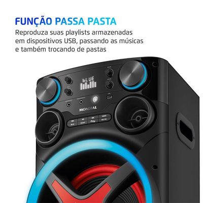 Torre De Som Mondial TM-2200 Luzes Bluetooth APP Bivolt