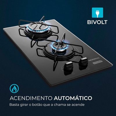 Cooktop A Gás 2 Bocas Mondial CTG-04 Bivolt