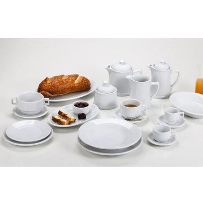 Conjunto 4 Pratos de Sobremesa em Porcelana 19cm Classe Única Iguaçu Germer Branco