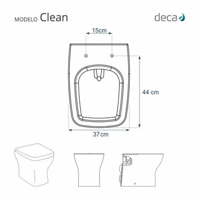 Tampa De Vaso Sanitario Clean Branco Gelo Para Bacia Deca