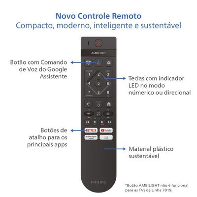 TV Philips Smart Google TV 4K HDR 50 50PUG7019 Preto Bivolt
