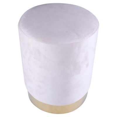 Puff Redondo Cazza Soho 35cm Suede Bege