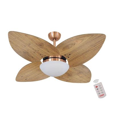 Ventilador De Teto 4 Pás Rádica Freijó 220v C/ Controle 220V