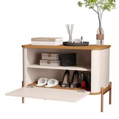 Cômoda Pequena Irondale Off White Nature Bronze