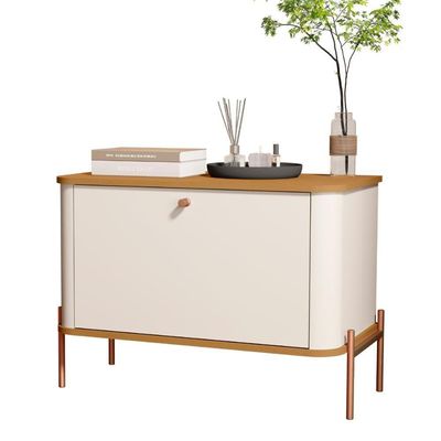 Cômoda Pequena Irondale Off White Nature Bronze