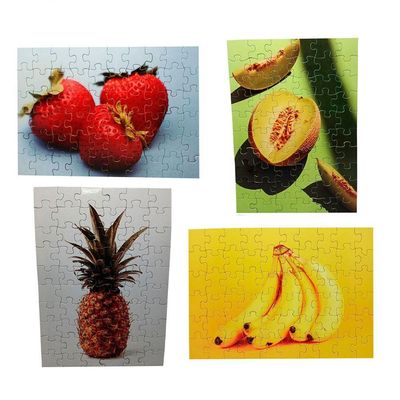 Combo 4 Quebra-cabeças Divertidos Frutas Educativo 40 Peças