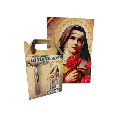 Quebra-cabeça Exclusivo Sta Terezinha 60 Pçs + Terço P-rezar