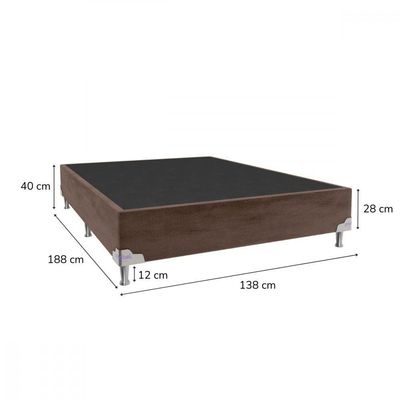 Base Para Cama Box Casal 138x188x28 Sued Marrom Portobel Marrom
