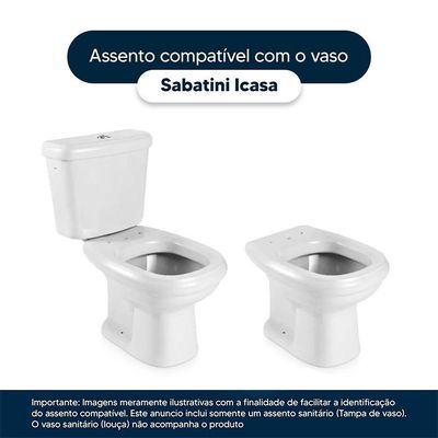 Tampa De Vaso Poliéster Sabatini Branco Para Louça Icasa