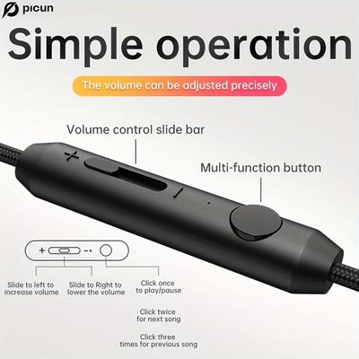 Fone De Ouvido Picun C60 Leves E Dobrveis Com Microfone E Graves Estéreo Preto