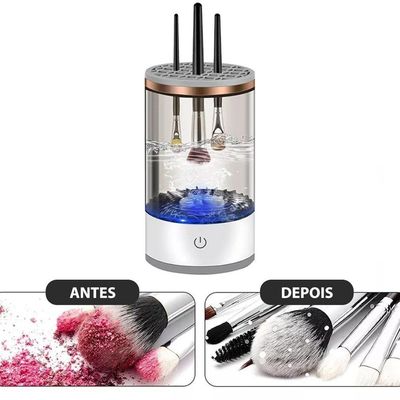 Lavador De Pincel Limpador Automático Maquiagem Usb Salão Casa Branco