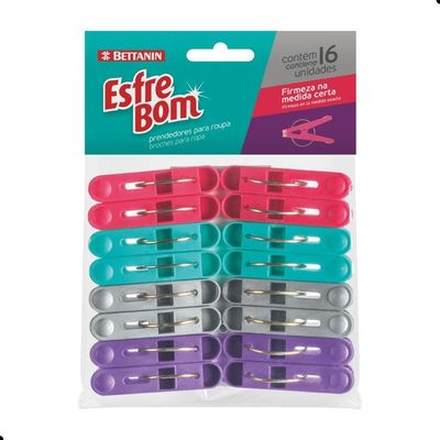Kit Lavanderia Esfrebom Limpa Máquinas + Prendedor + Varal