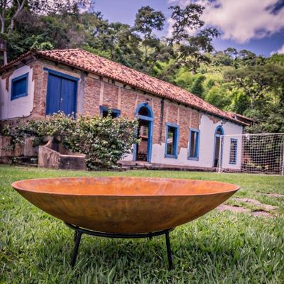 Lareira Lenheiro 80cm Disco Fazenda Tacho Pronto Artes