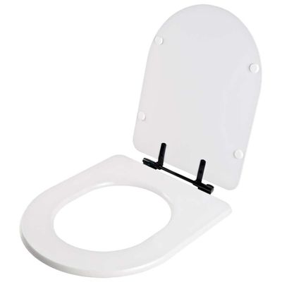 Tampa De Vaso Poliester Carrara Preto (ebano) Para Vaso Deca Com Ferragem Preta