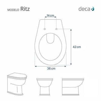 Tampa De Vaso Em Mdf Ritz Branco Para Bacia Deca