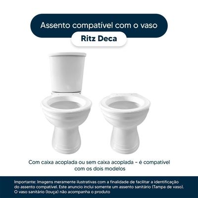 Tampa De Vaso Em Mdf Ritz Branco Para Bacia Deca