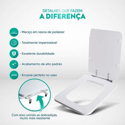 Tampa De Vaso Acrilico Square Bege Para Bacia Incepa Laufen