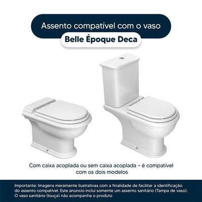 Tampa De Vaso Poliéster Belle Epoque Branco Para Bacia Deca