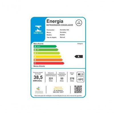 Geladeira Esmaltec Inverter 306L Degelo Manual RCD38PRO Branco 220V