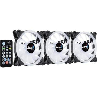 Kit Com 3 Coolers Aerocool Duo 12 Pro Argb + Hub + Controle