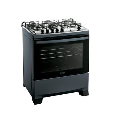 Fogão Dako Supreme Glass 5 Bocas A Gás Acendimento Automático Titanium - Bivolt