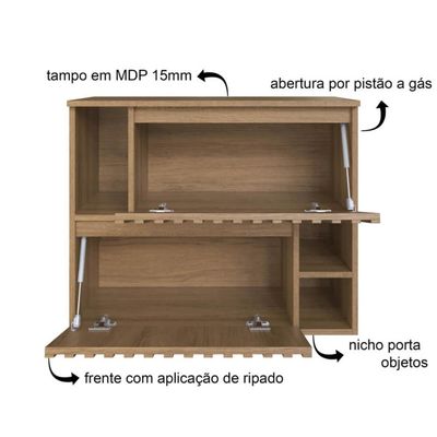 Gabinete De Banheiro Suspenso de 75cm Luiza Mel com 2 Portas Basculante Sem Cuba