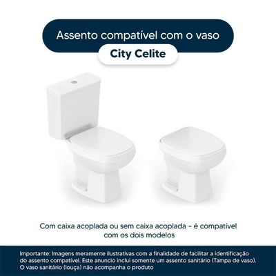 Tampa De Vaso Almofadada City Branco Para Bacia Celite 6lpf