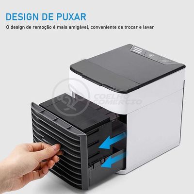 Ar Condicionado Portátil Arctic Air Cooler Umidificador Climatizador Luz Led 7 Cores Rgb Bivolt