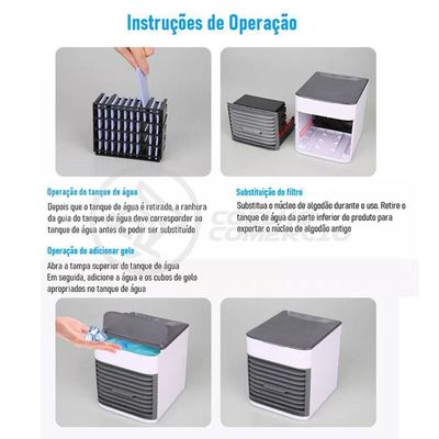 Mini Ar Condicionado Climatizador Humidificador Portátil Arctic Air Cooler 3 Velocidades