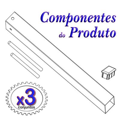 3 Suportes Pia Chumbar Bancada Mesa 60 Cm - Branco