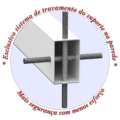 3 Suportes Pia Chumbar Bancada Mesa 60 Cm - Branco