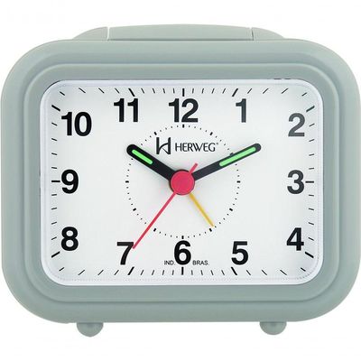 Relógio Despertador Quartz Luz Soneca Snooze Cinza - Cinza