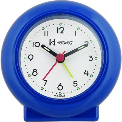 Despertador Analógico Redondo Tradicional Quartz Azul - Azul