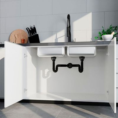Sifão Duplo Sanfonado Extensível Censi 68cm Preto Preto 7214-01001