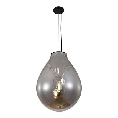Lustre Pendente Sindora Dcd04013 Gg Preto - Fumê E27 Bivolt