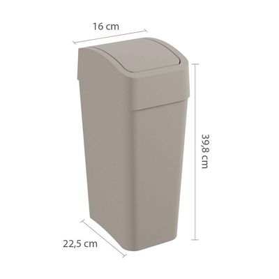 Lixeira Astra Ltb2 Com Tampa Basculante 8l Retangular Argila Ltb2*arg