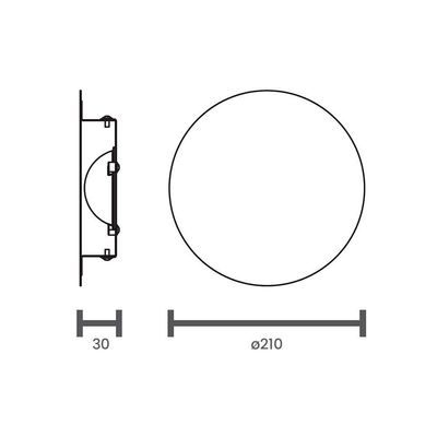 Arandela / Plafon Taschibra Luna 210 Led Bivolt Preto 2700k Luz Amarela 04030034-18