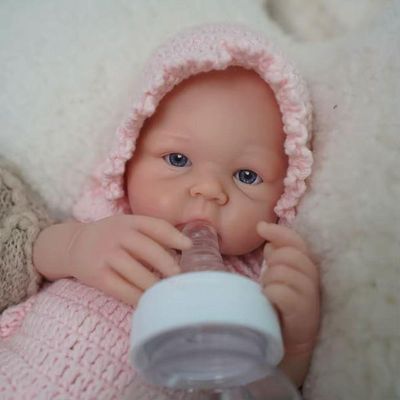 Bebê Reborn Menina Toda Em Silicone Sólido Olhos Abertos Artesanal