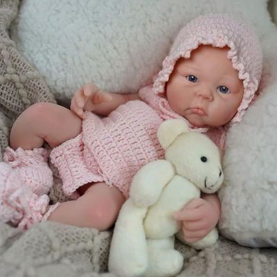 Bebê Reborn Menina Toda Em Silicone Sólido Olhos Abertos Artesanal